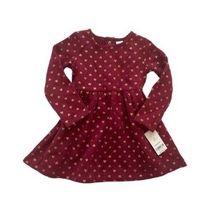 NWT Carter’s Long Sleeve Heart Print Dress
